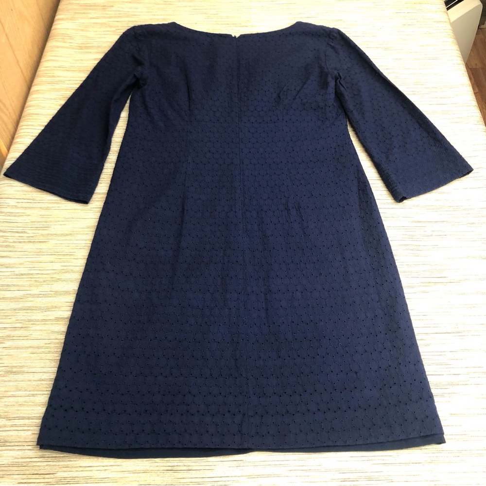 Donna Morgan Navy Eyelet Shift Dress - Picture 14 of 16